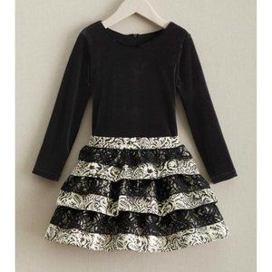 Chasing Fireflies Brocade Ruffle Dress Sz 10